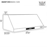 Kucht 48” Professional Stainless Steel, Under Cabinet Hood, KRH4820A