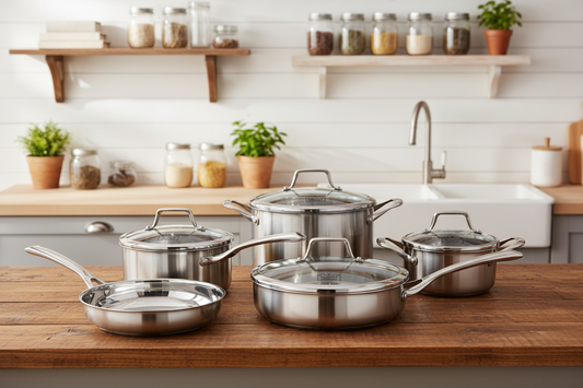 Kucht Culinary Professional 3-Ply Stainless 10 Piece Cookware Set, K16020