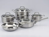 Kucht Culinary Professional 3-Ply Stainless 10 Piece Cookware Set, K16020