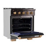 Kucht Gemstone Professional 30 in. 4.2 cu. ft. Propane Gas Range with Sealed Burners and Convection Oven in Titanium Stainless Steel KEG303/LP