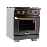 Kucht Gemstone Professional 30 in. 4.2 cu. ft. Propane Gas Range with Sealed Burners and Convection Oven in Titanium Stainless Steel KEG303/LP