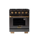 Kucht Gemstone Professional 30 in. 4.2 cu. ft. Propane Gas Range with Sealed Burners and Convection Oven in Titanium Stainless Steel KEG303/LP