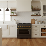 Kucht Gemstone Professional 36 in. 5.2 cu. ft. Natural Gas Range with Sealed Burners and Convection Oven in Titanium Stainless Steel KEG363