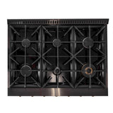 Kucht Gemstone Professional 36 in. 5.2 cu. ft. Propane Gas Range with Sealed Burners and Convection Oven in Titanium Stainless Steel KEG363/LP