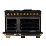 Kucht Gemstone Professional 48 in. 6.7 cu. ft. Natural Gas Range with Sealed Burners, Griddle/Grill and Two Ovens - One Convection - in Titanium Stainless Steel KEG483