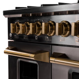 Kucht Gemstone Professional 48 in. 6.7 cu. ft. Propane Gas Range with Sealed Burners, Griddle/Grill and Two Ovens - One Convection - in Titanium Stainless Steel KEG483/LP