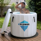 Arctic Fox 1-Person Inflatable Cold Plunge Ice Bath Tub/Hot Tub with PVC Insulated Lid, Pump, and Repair Kit in Gray