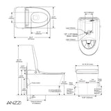 Juno 26 in. Smart Toilet and Bidet Set in White with Heated Seat, Front & Rear Wash, Foot Sensor, and Remote Control