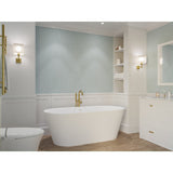Kosima Series 67 in. x 28 in. Flat Bottom Solid Surface Freestanding Soaking Bathtub with Center Drain in Matte White