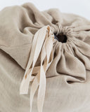 Linen laundry bag in Natural linen