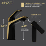 ANZZI Minimalist Single Hole Faucet, Low Arc Spout (5.91" H), 1.2 GPM Water-Saving, Durable Brass Construction, Rhino-Alloy Certified, Various Finishes