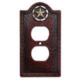 Leather Grain Single Outlet Cover Wall Plate, 4 MOQ