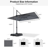 PURPLE LEAF Patio Outdoor Large Umbrella Square and Rectangular Cantilever Yard Sun Umbrellas