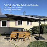 PURPLE LEAF Best Value Cantilever Patio Umbrella with Left-Right Tilt and 360° Swivel Outdoor Umbrellas