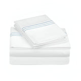 400TC Triple Embroidery Cotton Sateen Solid Bedding Bundle