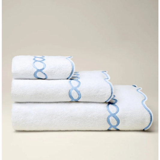 Chain Embroidered Cotton Bath Towels (Set of 2)