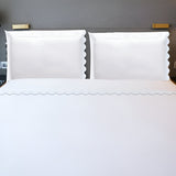 400TC Reverse U Shape Embroidery Cotton Solid Sheet Set