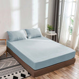 400TC Luxurious Single Embroidery Sateen Solid Cotton Fitted Sheet