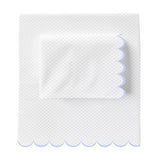 Allena 400TC Cotton Scallop Embroidery Sateen Microcheck Sheet Set