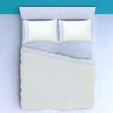 400TC Wavy Embroidery & Border Cotton Sateen Solid Sheet Set