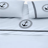 400TC Cotton Anchor Embroidery Boating Sheet Set