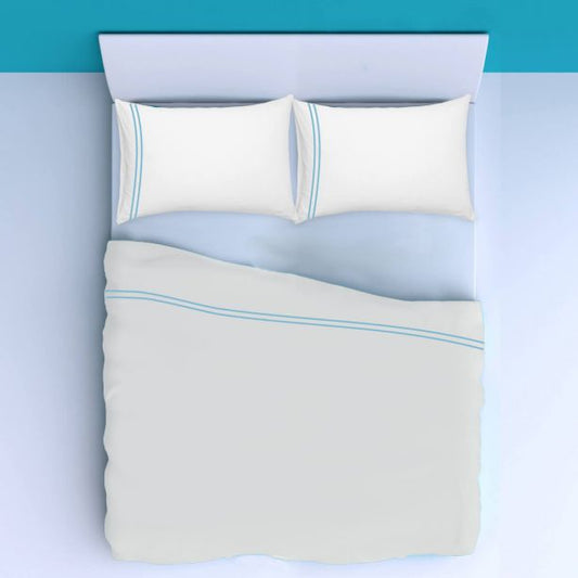 500TC Cotton Double Embroidery Sateen Solid Sheet Set