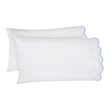 400TC Cotton Scallop Embroidery Sateen Solid Sheet Set