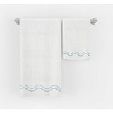 Double Wavy Embroidered Cotton Bath Towels (Set of 2)