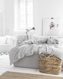 Light gray wide medium weight linen fabric