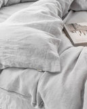 Light gray linen duvet cover