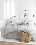 Light gray linen duvet cover set (3 pcs)