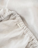 Light gray linen fitted sheet