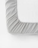 Light gray linen fitted sheet