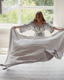 Light gray wide medium weight linen fabric