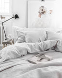 Light gray linen pillowcase