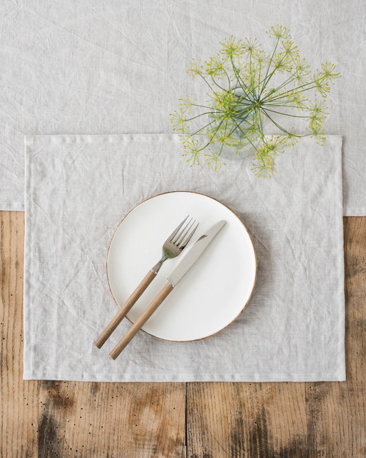Light gray linen placemat set of 2
