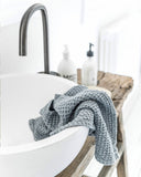 Light gray waffle towel set (3 pcs)