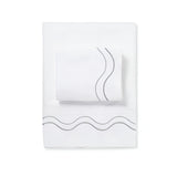 Double Wavy Embroidered Cotton Sheet Set