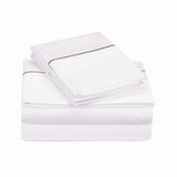 400TC Single Embroidery Cotton Sateen Solid Bedding Bundle