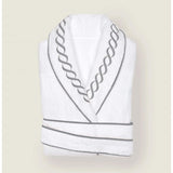 Chain Embroidered Cotton Bath Robe