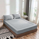 400TC Luxurious Triple Embroidery Sateen Solid Cotton Fitted Sheet