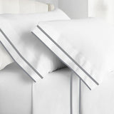400TC Embroidery & Border Cotton Sateen Solid Sheet set