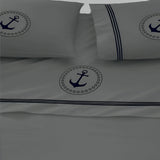 400TC Cotton Anchor Embroidery Boating Sheet Set
