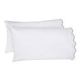 400TC Cotton Scallop Embroidery Sateen Solid Sheet Set