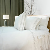 400TC Sateen Solid Cotton Dot Embroidered Sheet Set