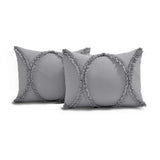 400TC Cotton Sateen Solid Textured Ruffle Bedspread Set
