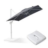 PURPLE LEAF Outdoor Patio Umbrella with Base, Best White Cantilever Umbrellas