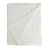Plus-Stitch Linen Bed Coverlet