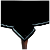 Double Embroidery Border Sateen Cotton Solid Table Cloth - Black
