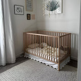 Scallop Embroidery Cotton Crib Skirt